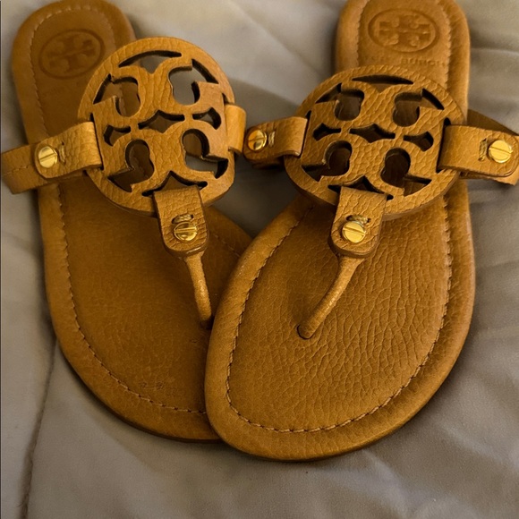 Tory Burch Brown Leather Sandals Size 5 - Picture 2 of 5